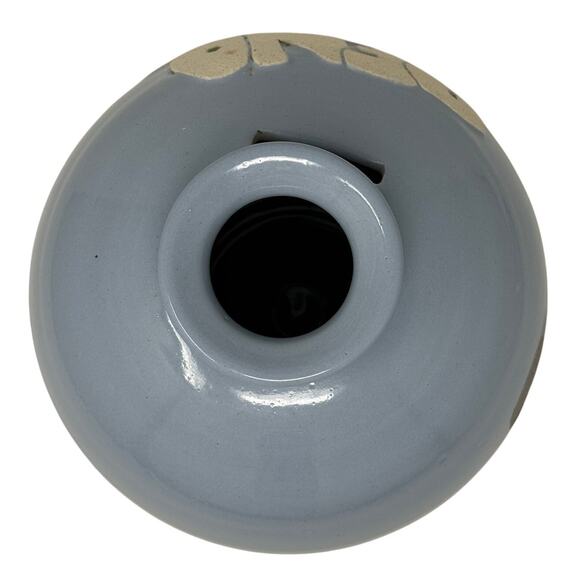 Art Pottery “Reno Money” Blue Savings Jar w/ Cork Stopper 8” Vintage Style - Picture 4 of 5